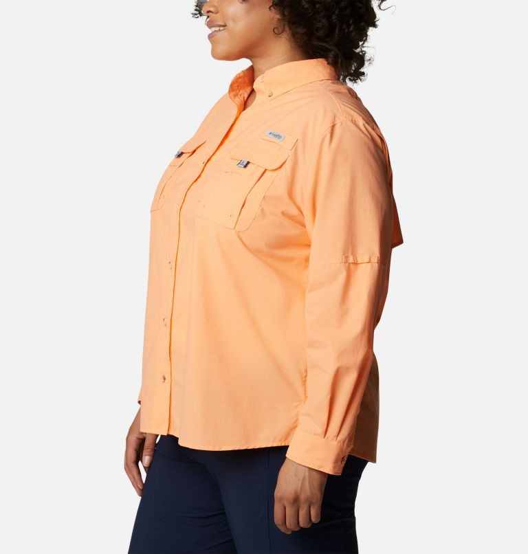 Women's Columbia PFG Bahama Long Sleeve Shirts Orange | Plus Size CA-I60L3